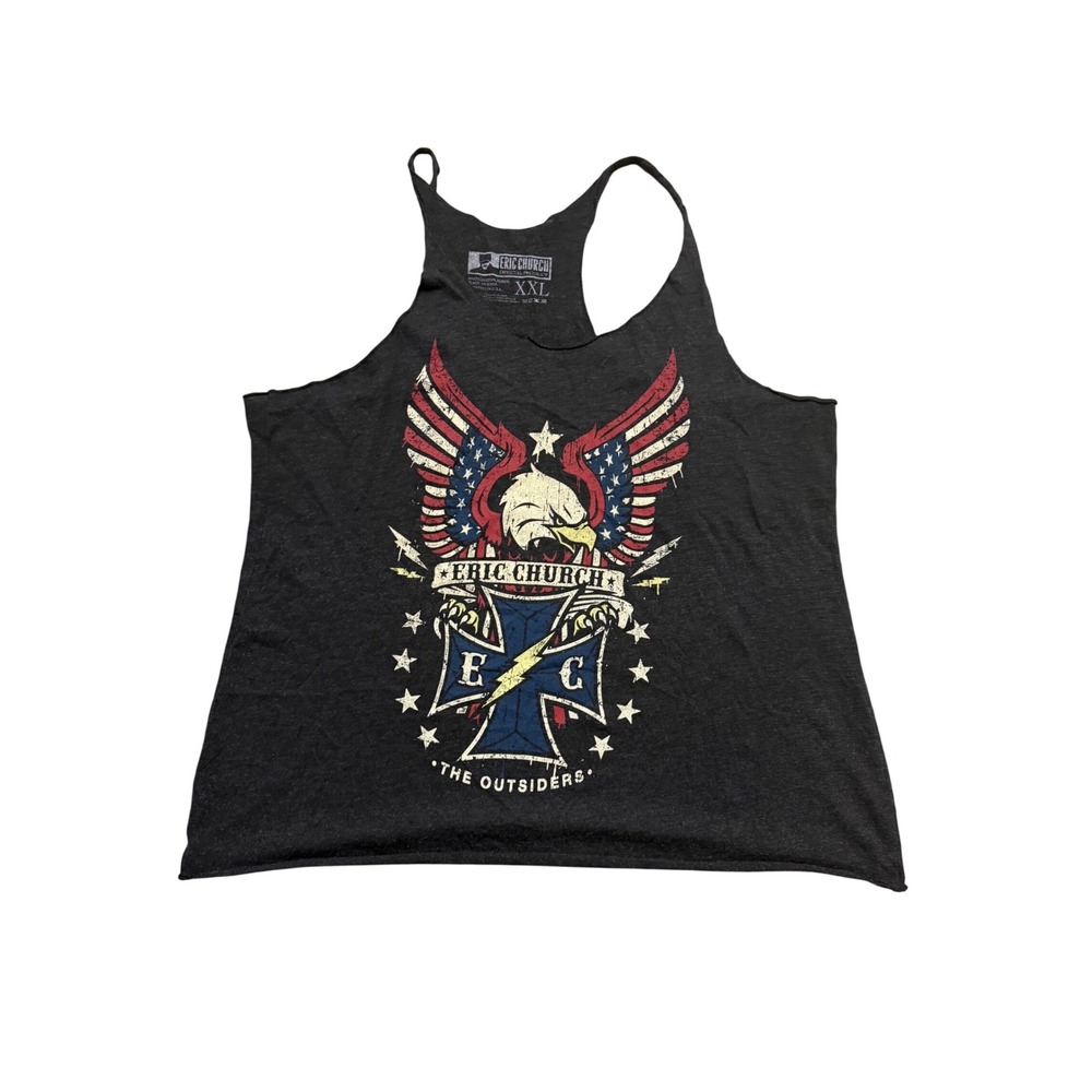 Eric Church The Outsiders Tank Top Womens XXL Charcoal Gray Eagle Tour Graphic